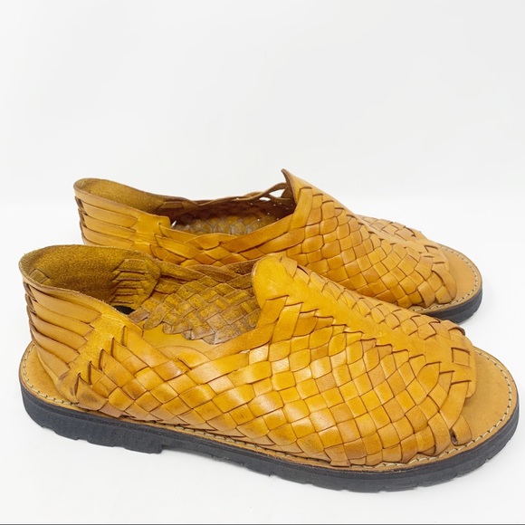 Other - Brand X Tan Woven Leather Huarache Sandals Sz 13